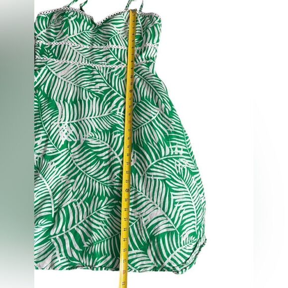 ELIZA J Tropical Linen Dress, Fit and Flare,  Midi length, green, size 12 - Picture 16 of 16